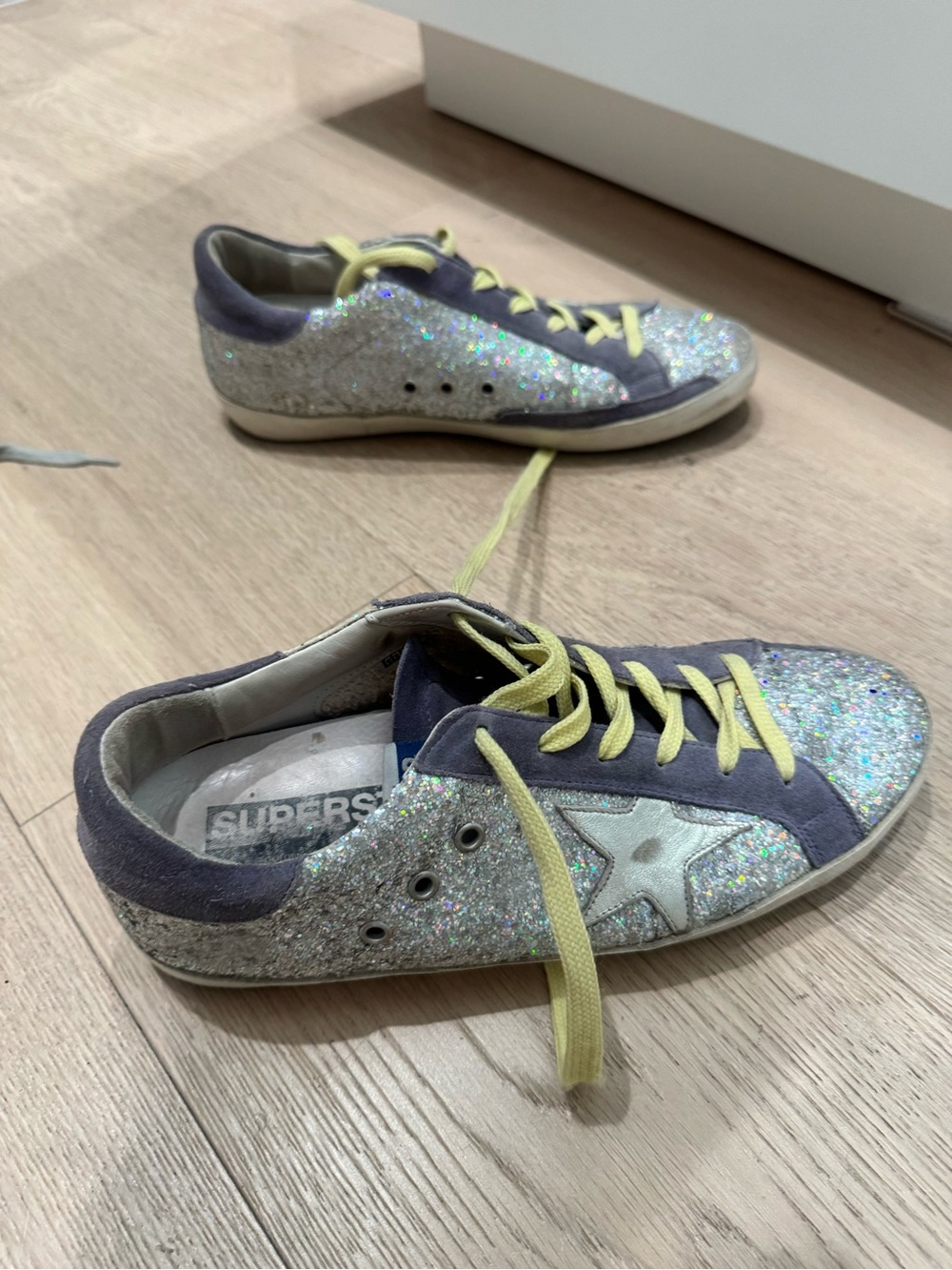 Golden Goose Kids Glitter Star Sneakers - Silver, Lavender & Yellow